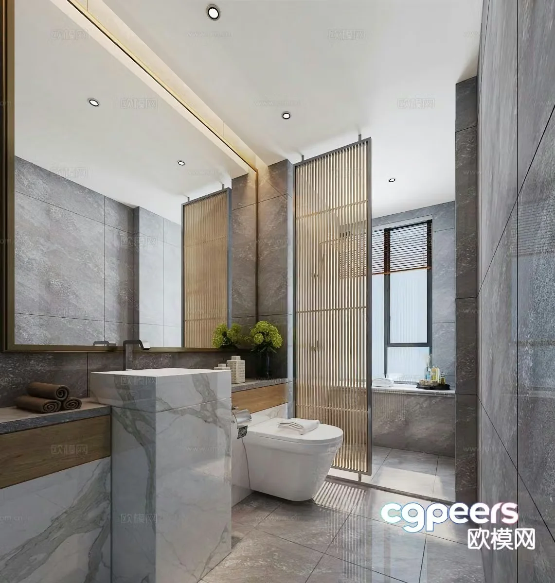 Modern master bathroom bathroom 3d model