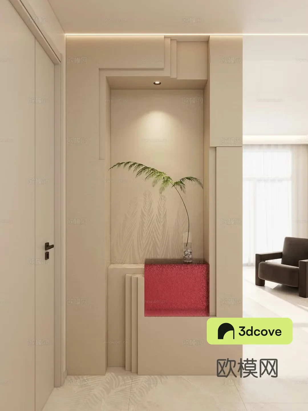 Cream style entrance view and entrance hall