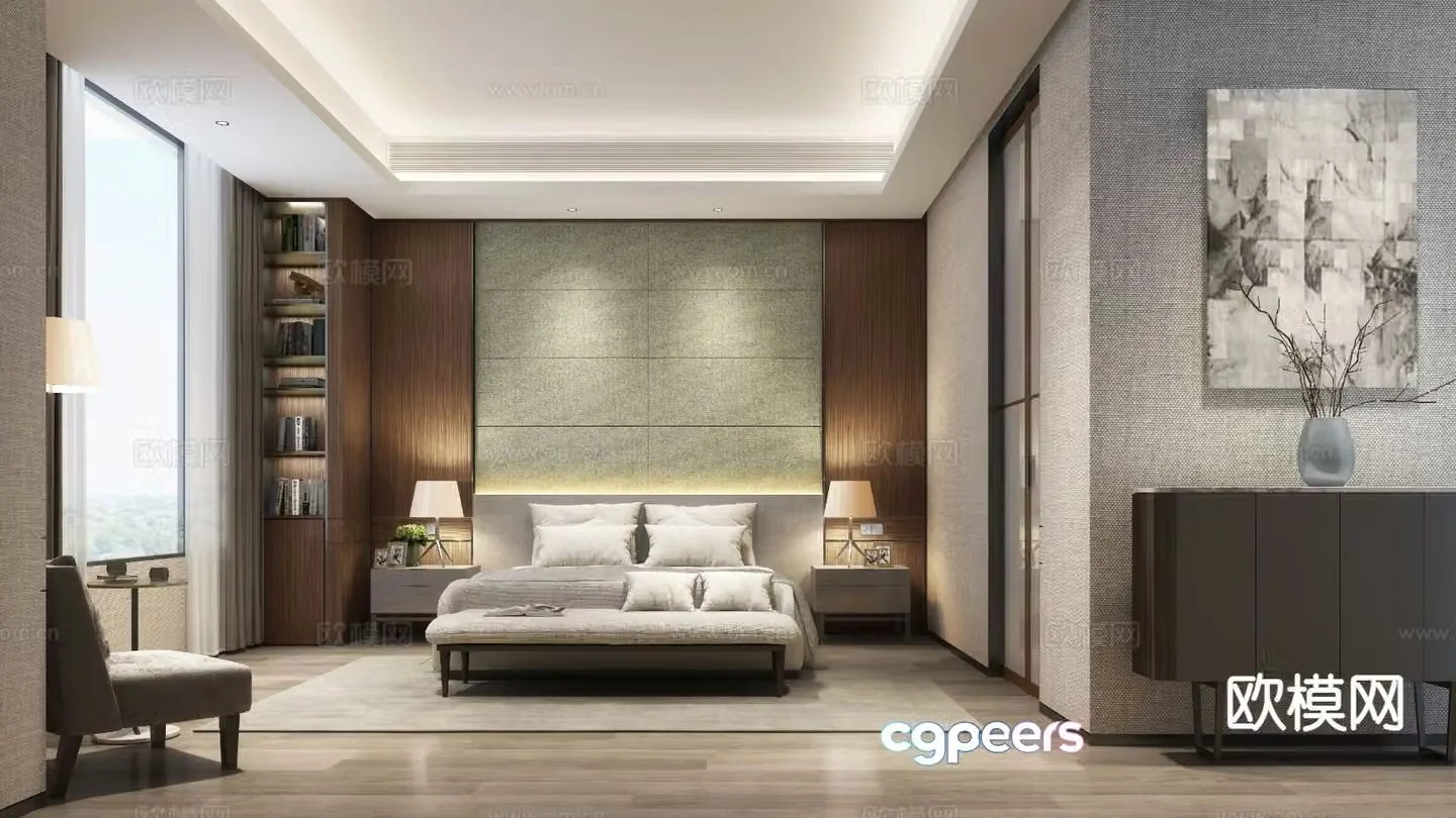 Modern bedroom master bedroom 3d model