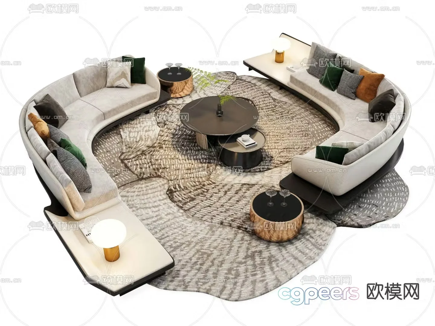 Modern sectional sofa 3d model