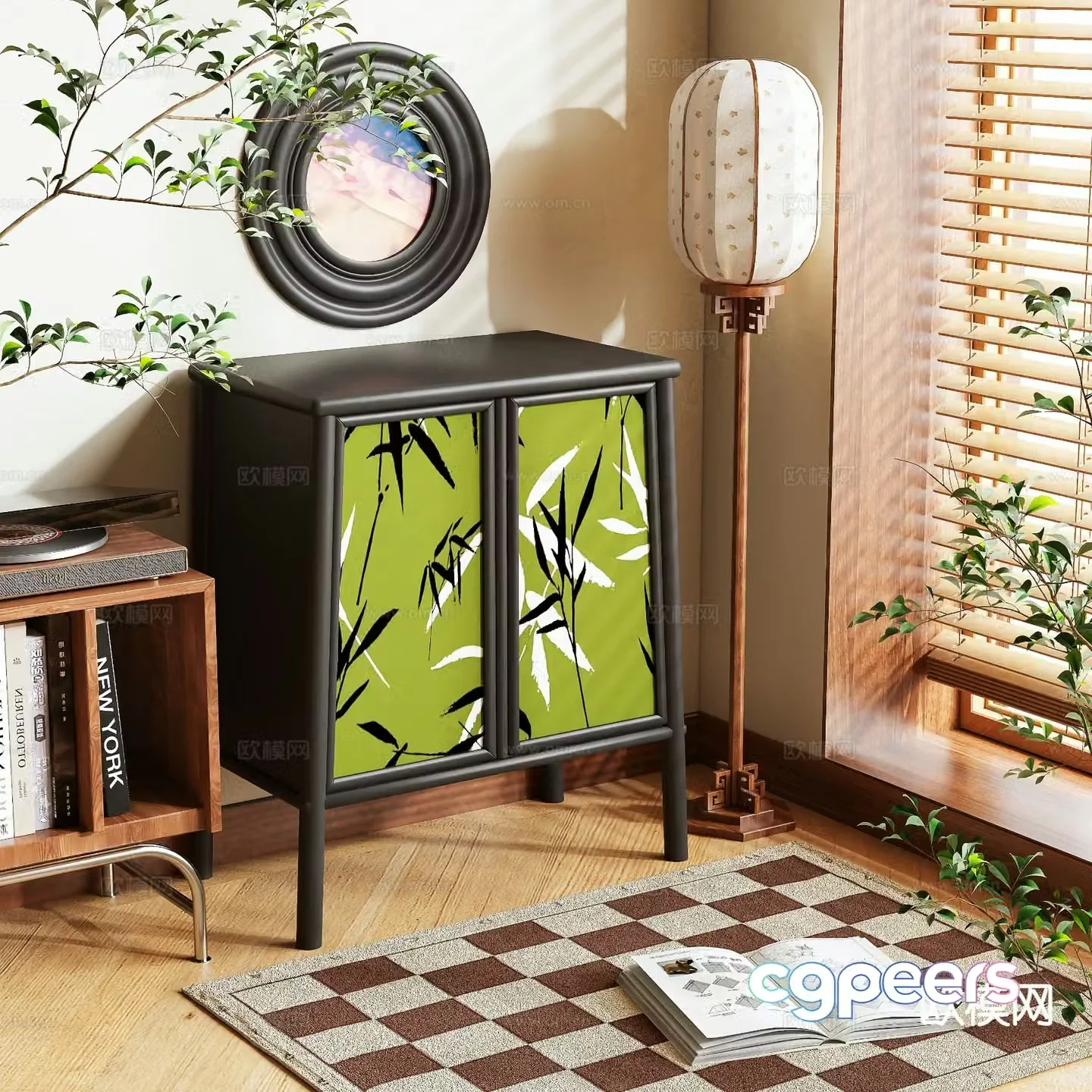 Medieval style entrance cabinet and side cabinet 3D model