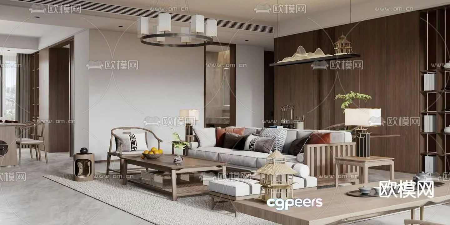 New Chinese style sofa set 3d model
