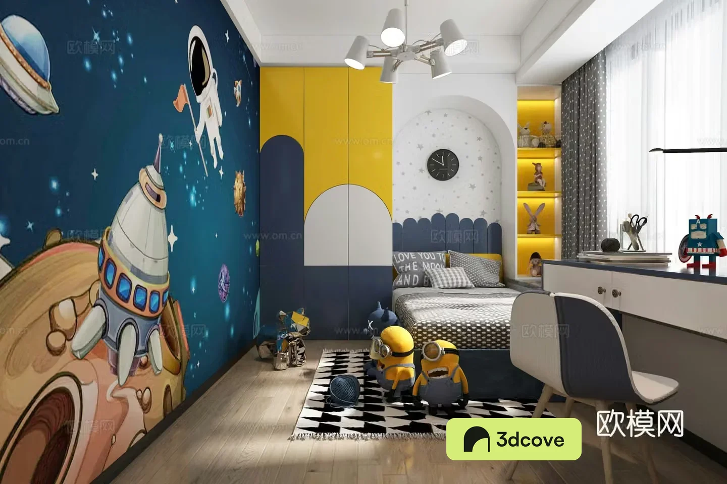 Modern children’s room boy’s room son’s room children’s room wall painting