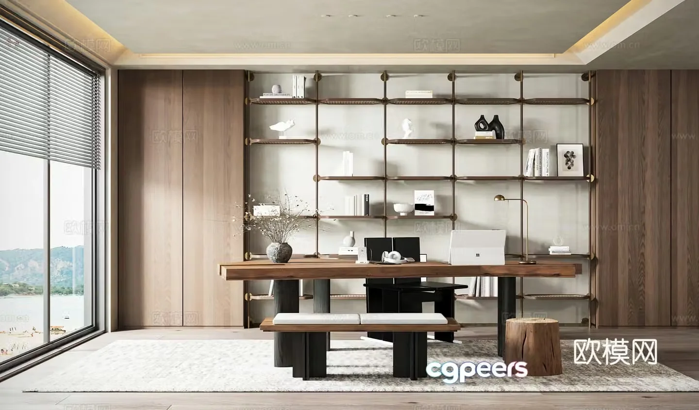 Modern study 3d model