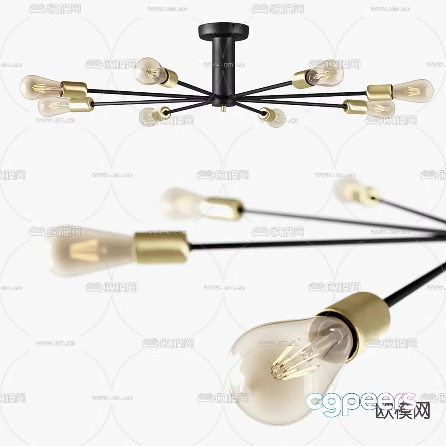 Light luxury chandeliers hall chandeliers 3D model