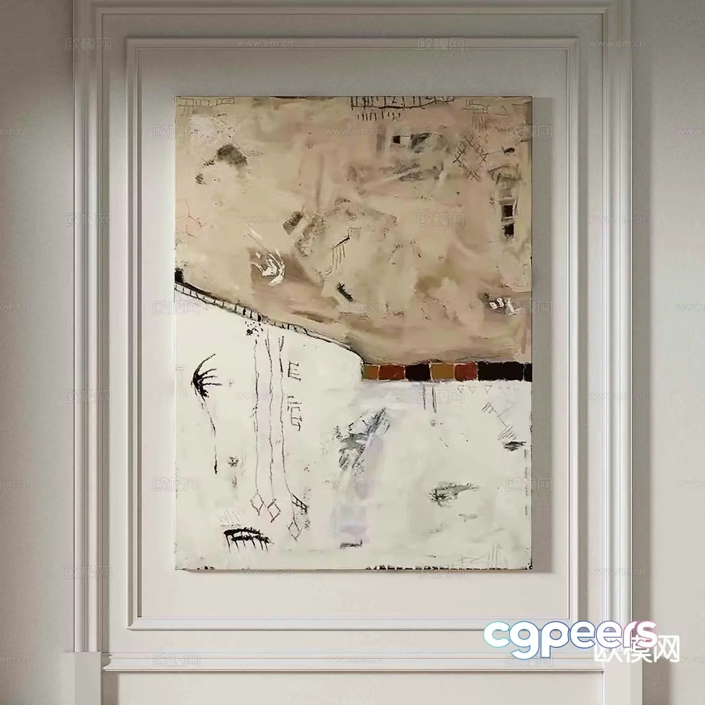Wabi-sabi texture painting abstract painting 3d model