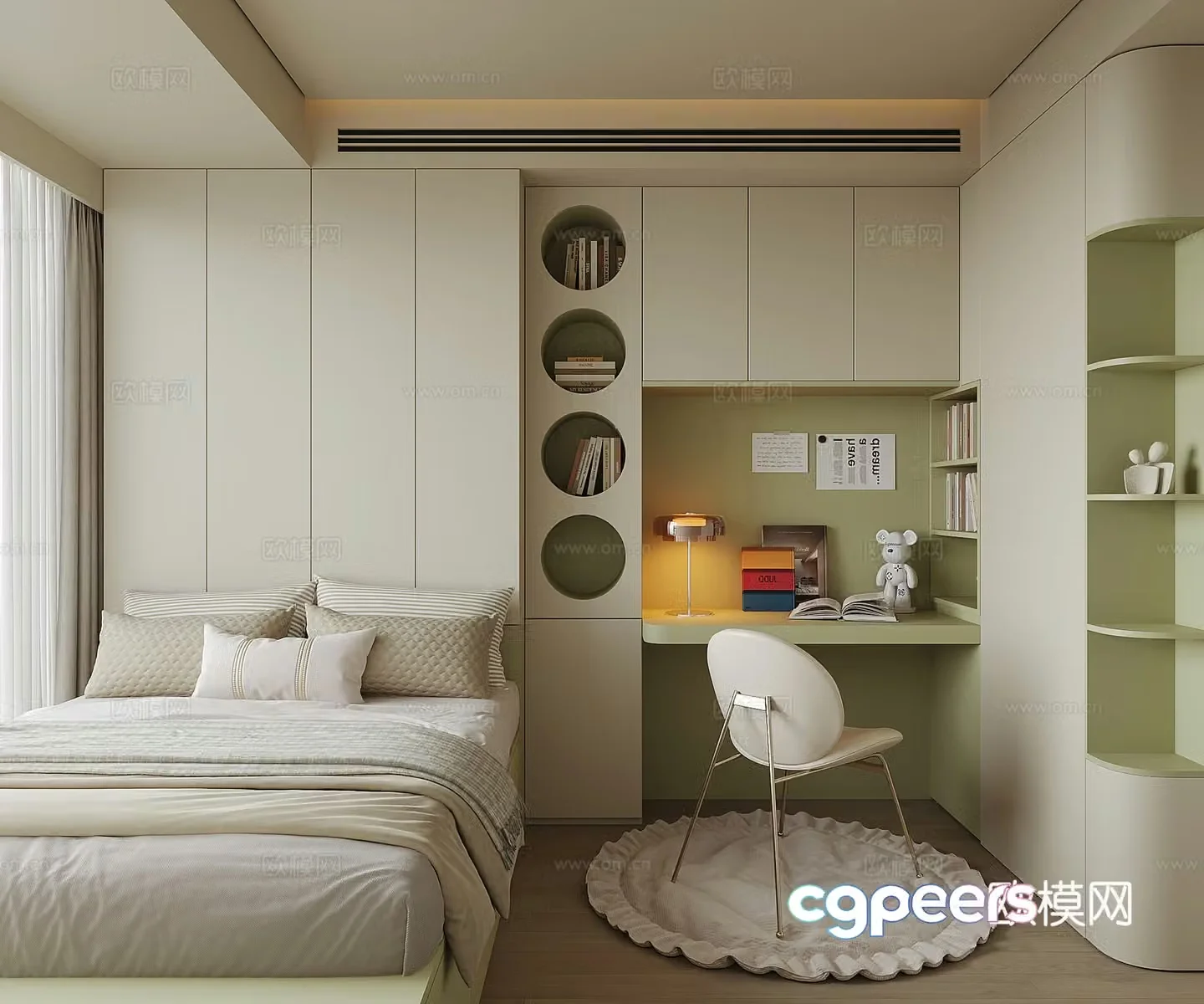 Modern tatami bedroom 3d model