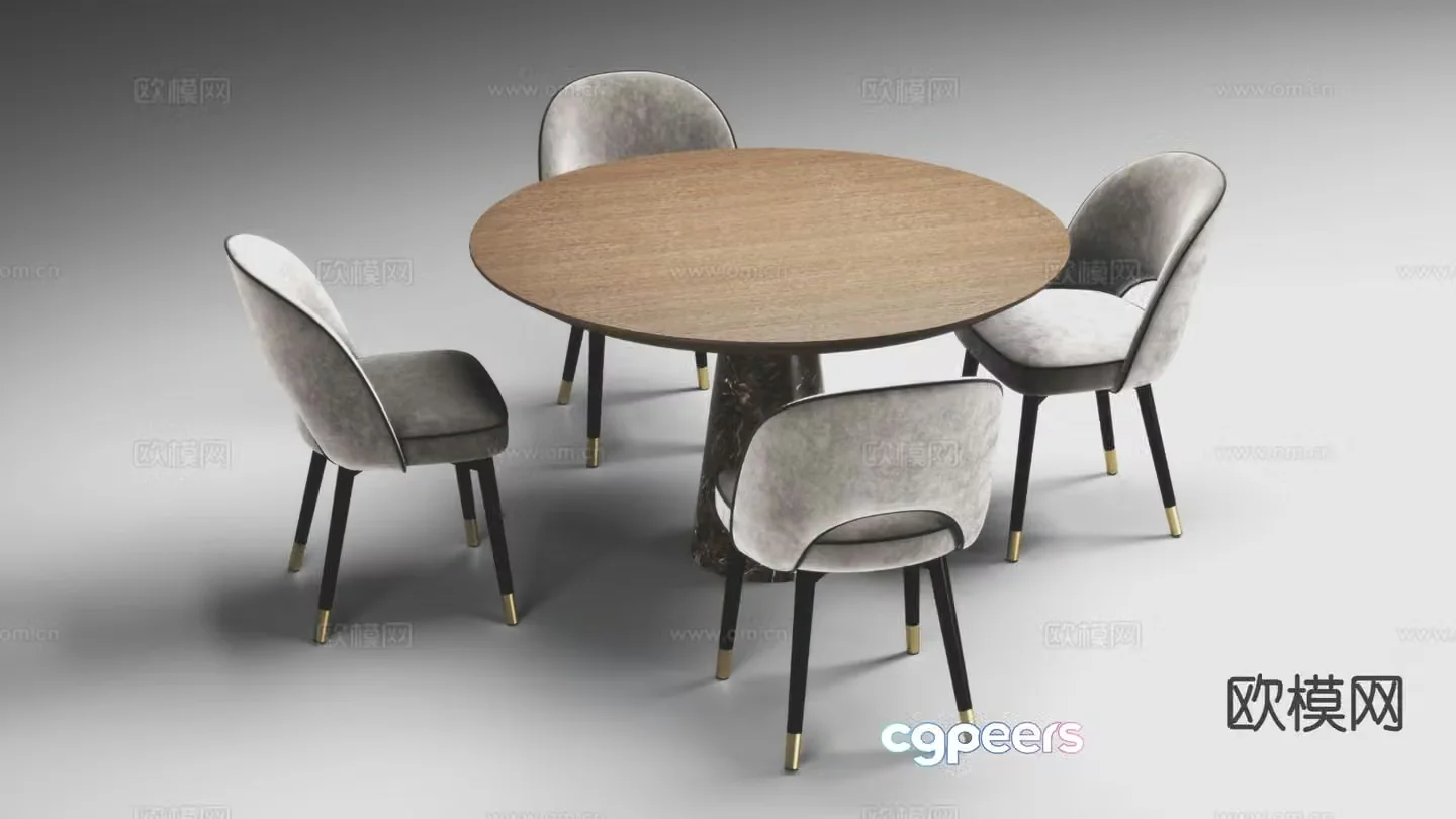 Modern leisure table and chairs 3d model