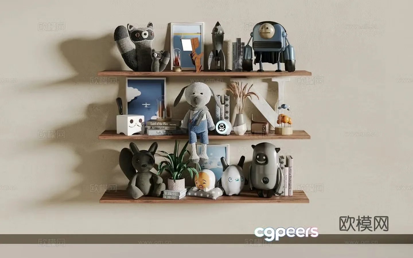 Children’s bookshelf 3d model