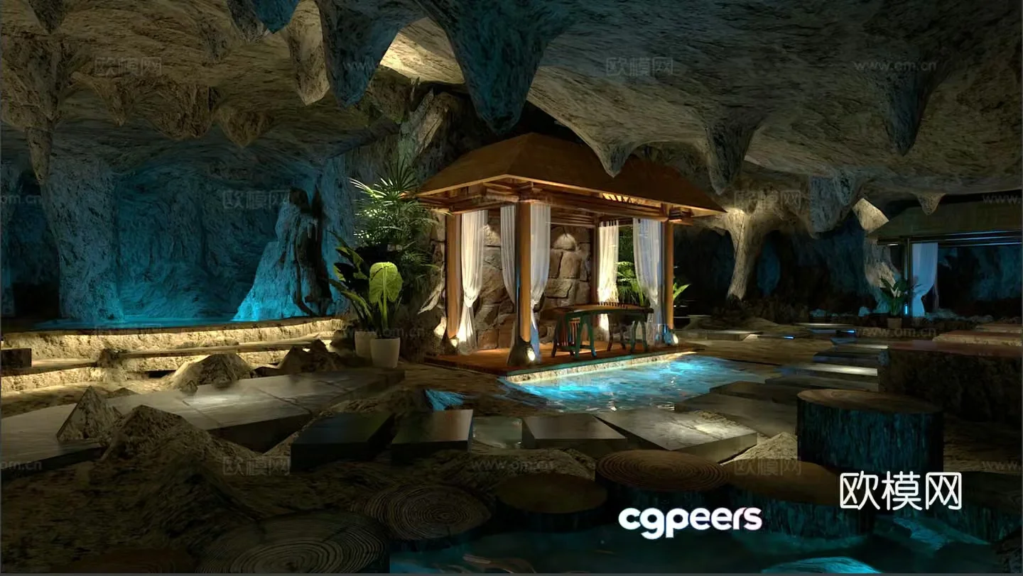 Modern cave club 3d model