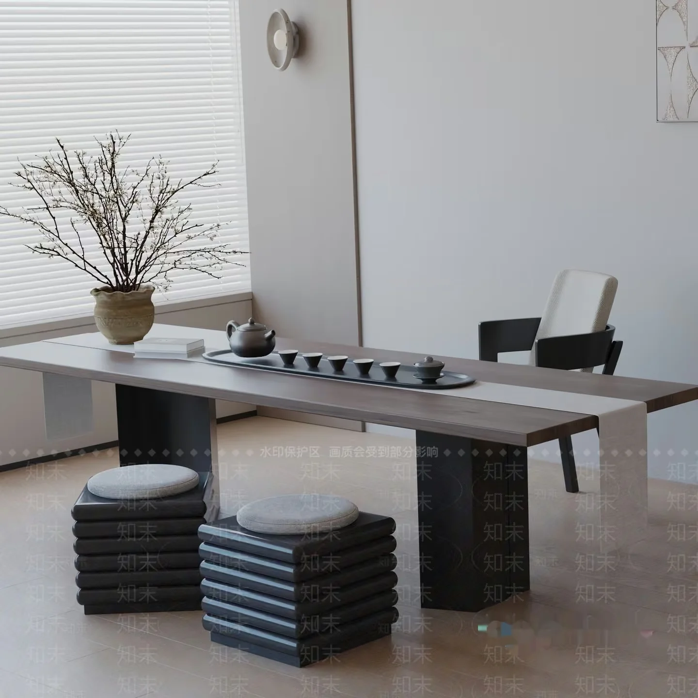 Minimalist Living Space 3D Model – 8639 – VRAY Render