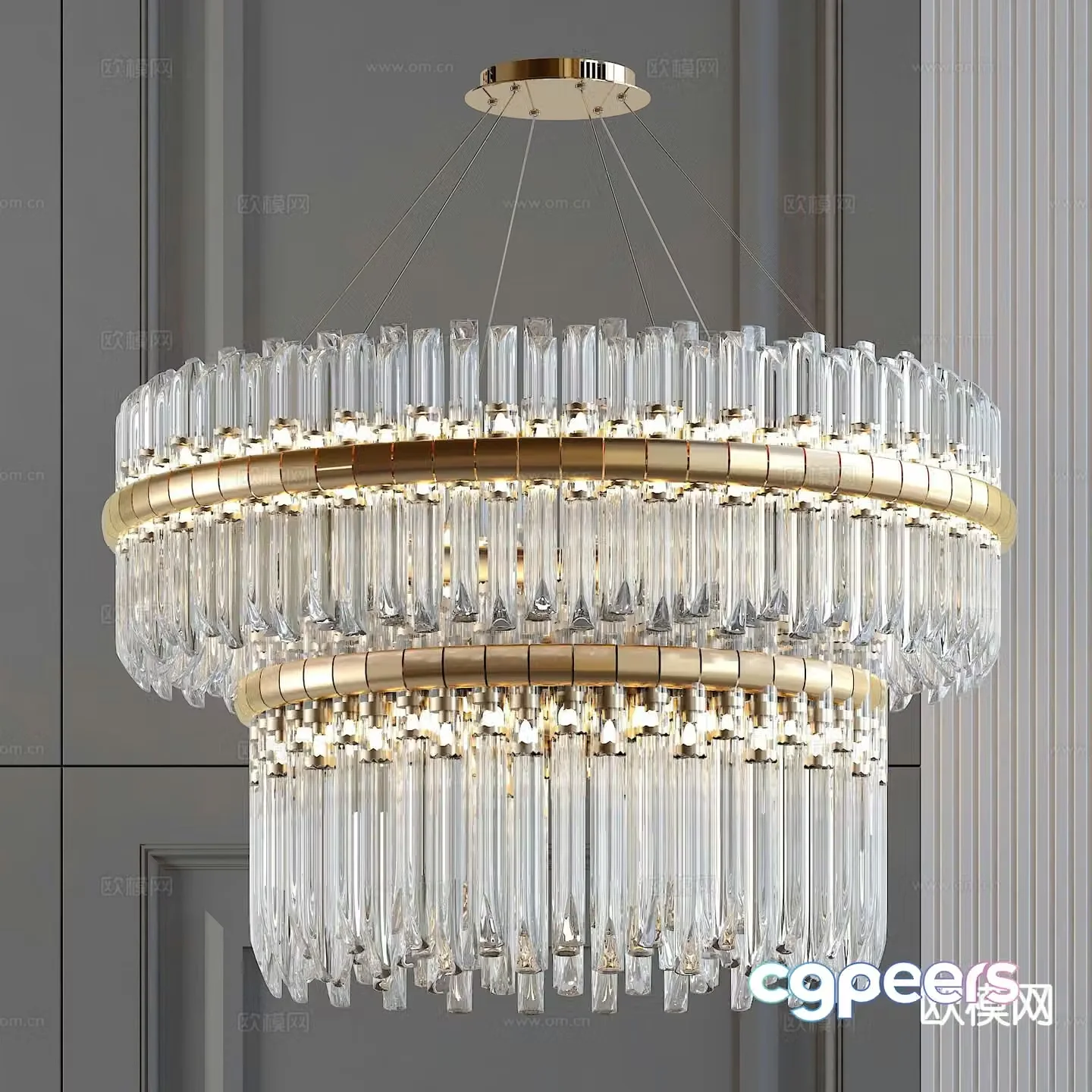 Light luxury chandeliers crystal lamp 3d model
