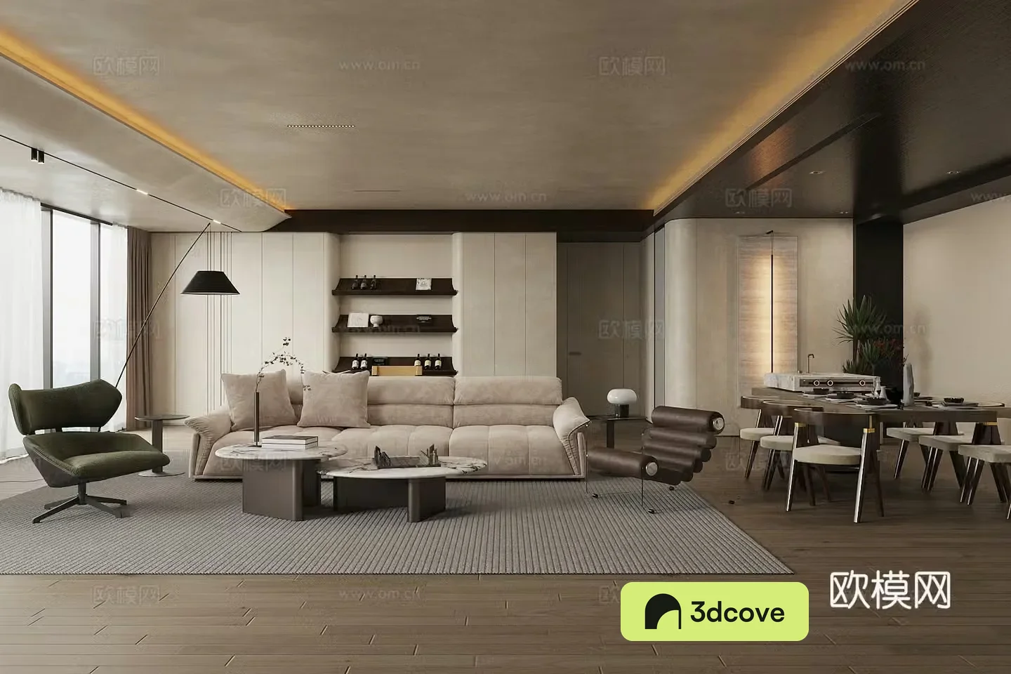 Modern home living room large living room integrated design of living room and dining large flat floor design