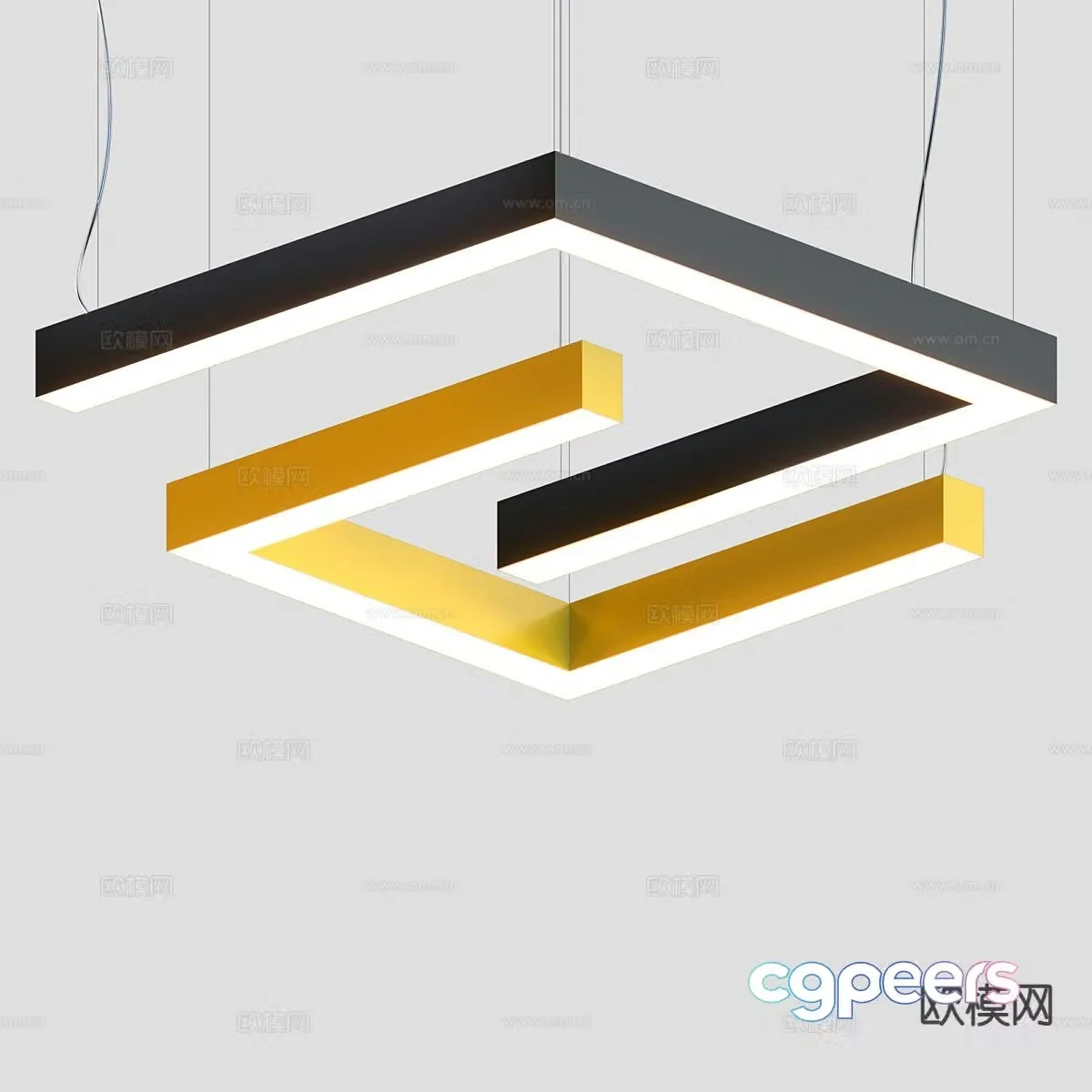 Geometric minimalist chandelier 3d model