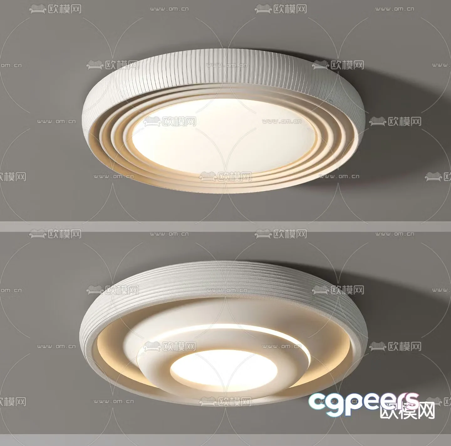 Cream style ceiling lamp round bedroom lamp 3d model