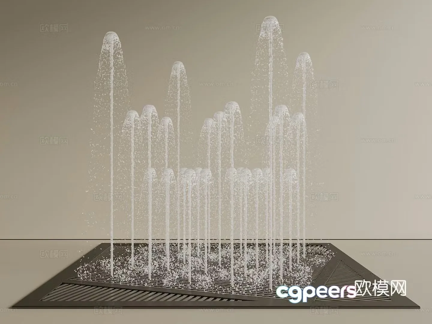 New Chinese style modern fountain fountain flowing water waterscape water system 3D model