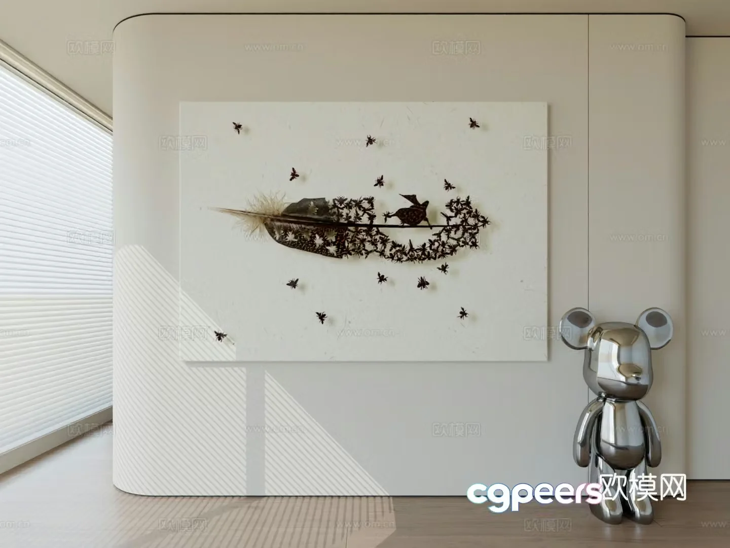 Modern minimalist hanging painting abstract art hanging painting 3d model