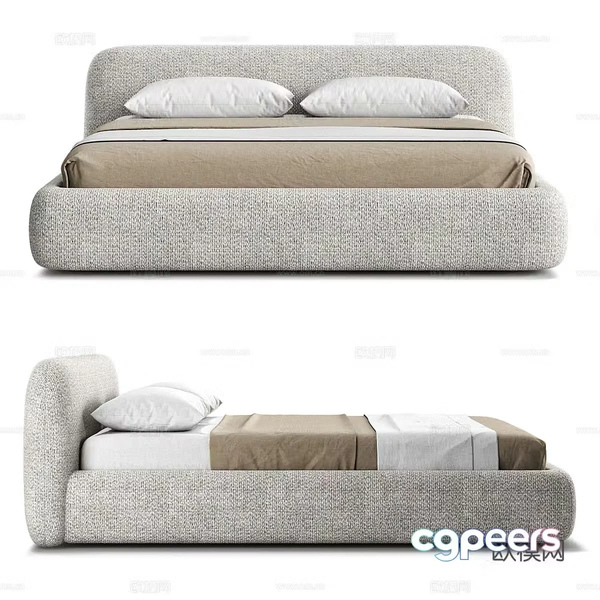 Double bed 3d model