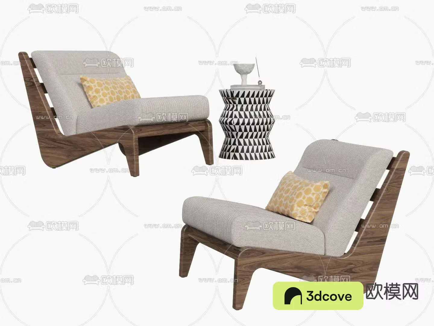 Wabi-sabi style single sofa