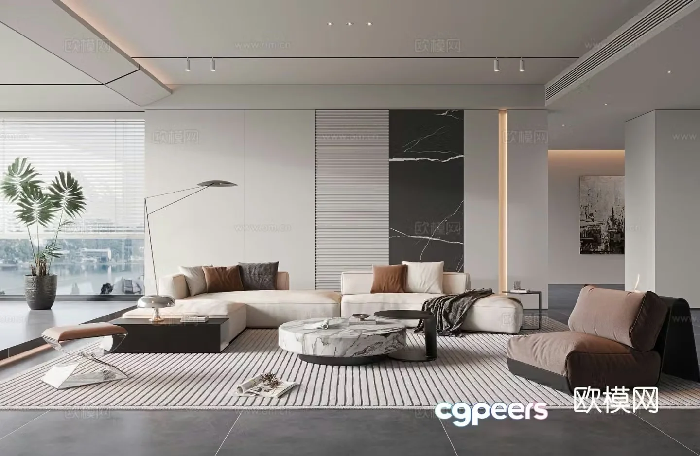 Modern living room 3d model