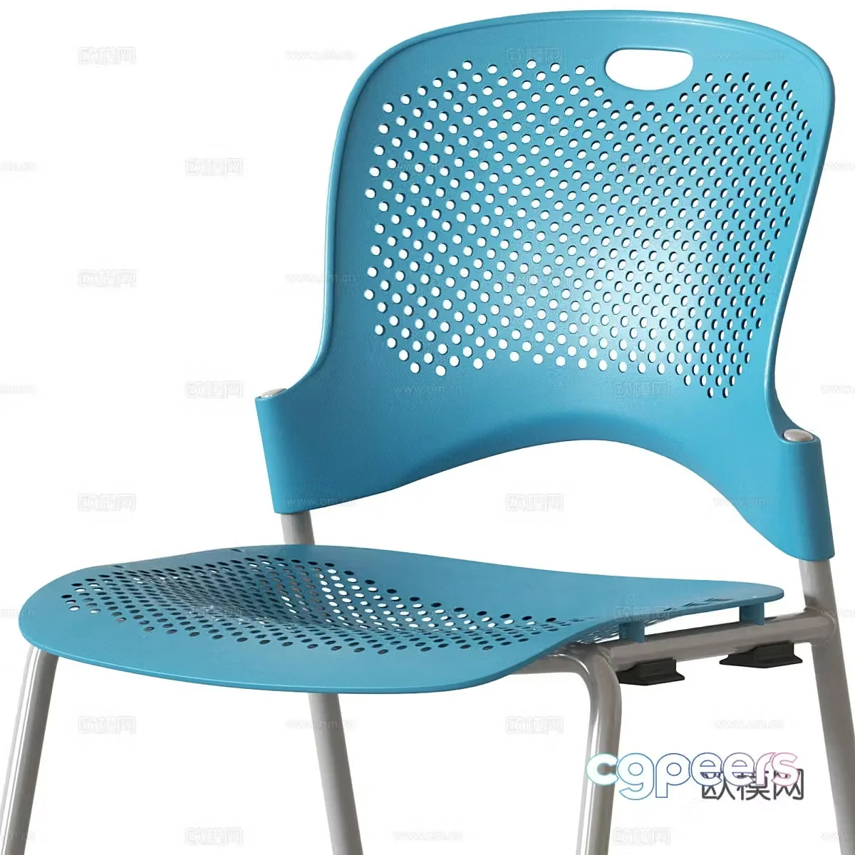 Wheeled office chair training chair 3d model