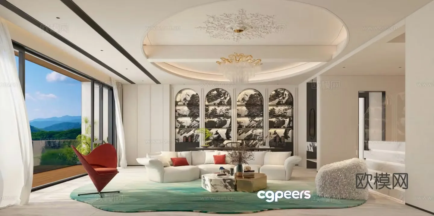 French living room 3d model