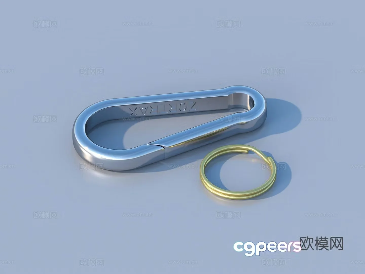 Keychain Button Lock Metal buckle 3d model