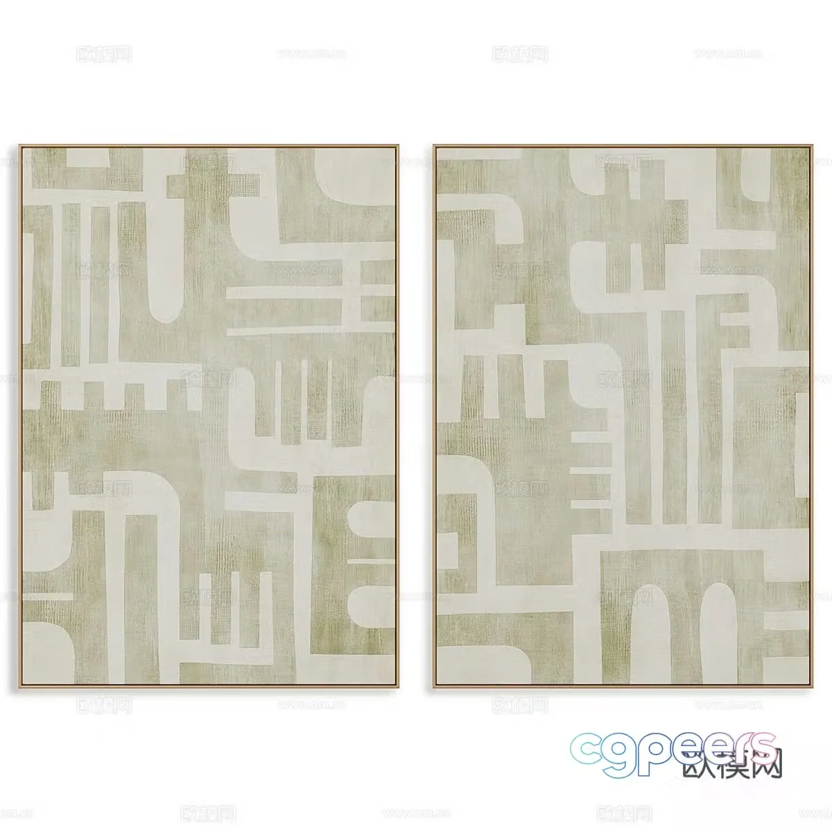 New Chinese abstract hanging painting 3D model
