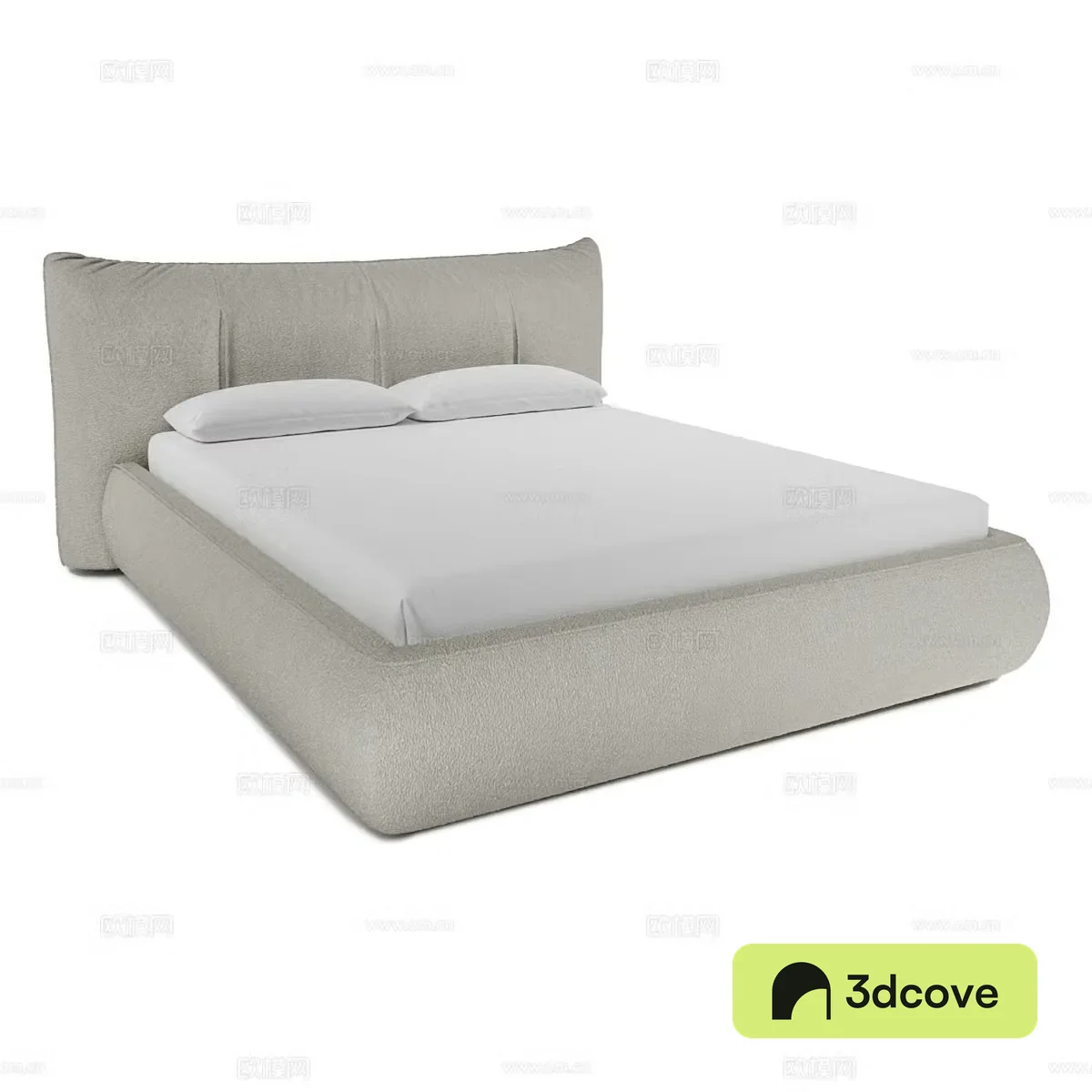 Modern simple double bed Simple bed Bedroom bed Pillow
