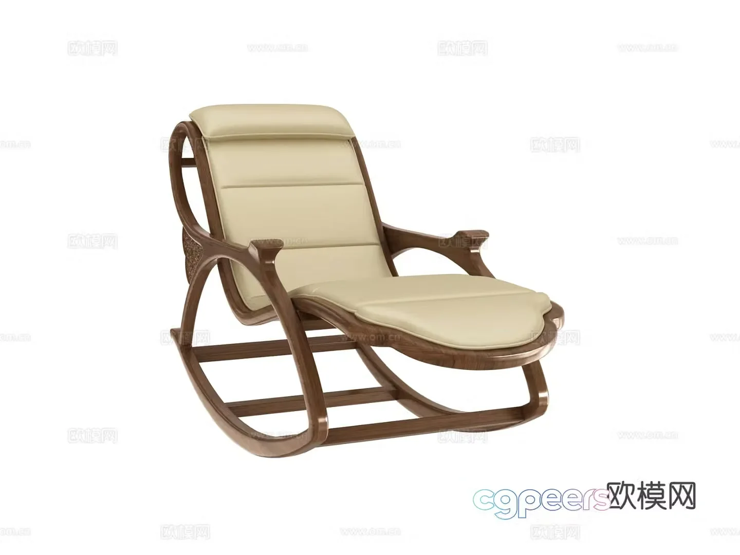New Chinese style leisure chair rocking chair 3d model