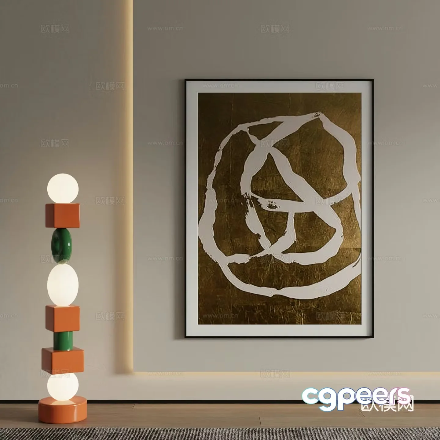 Modern decorative painting Art painting 3d model