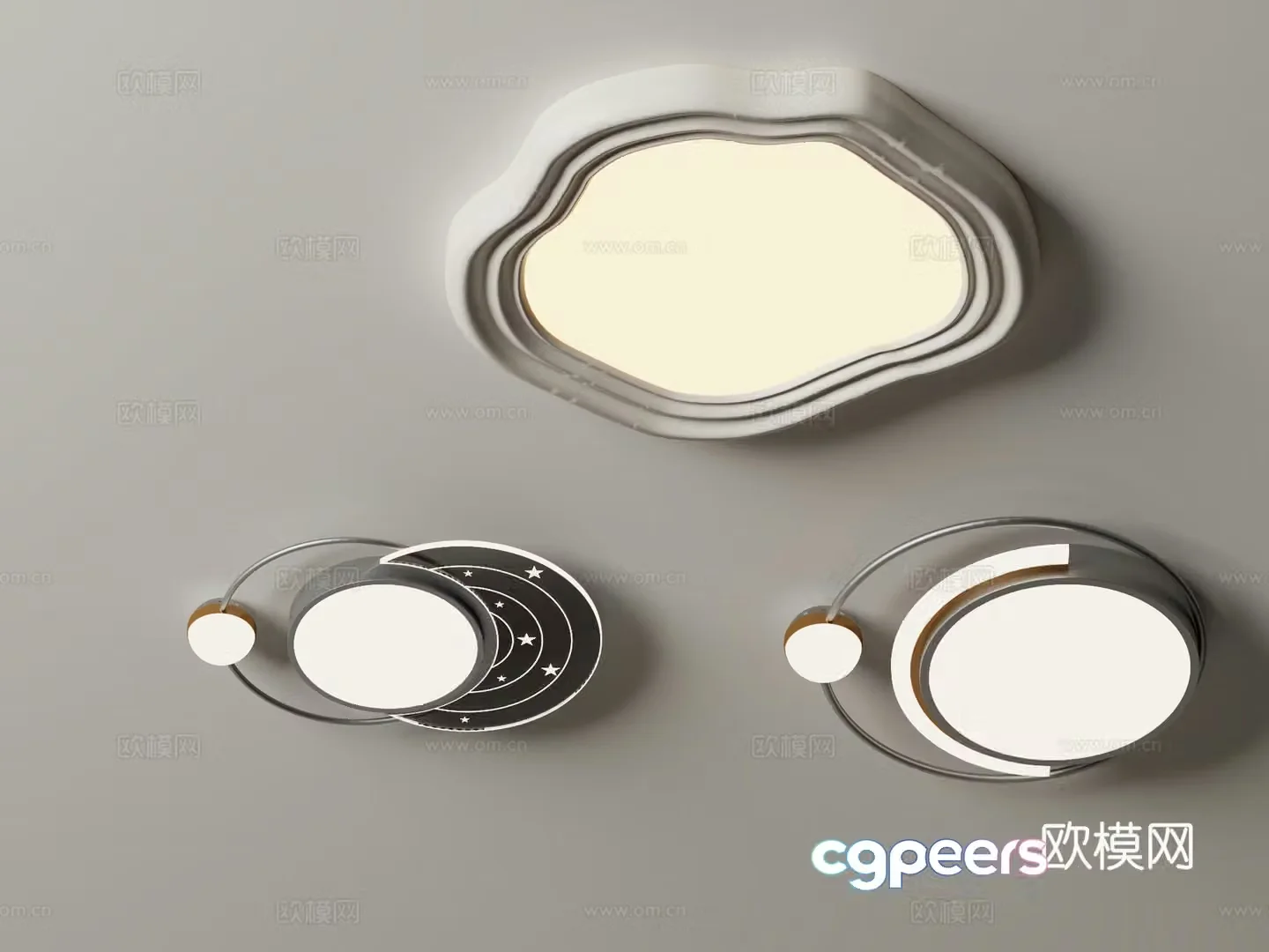 Modern geometric ceiling lamp 3d model