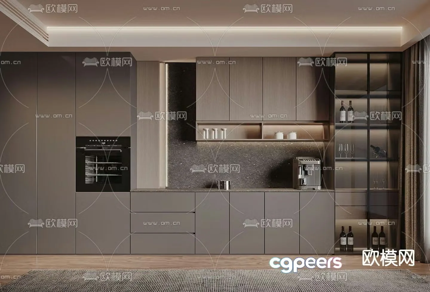 Modern sideboard cabinet 3d model