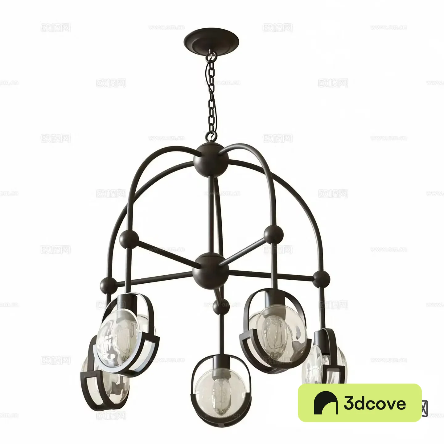 Industrial style chandelier multi-head chandelier