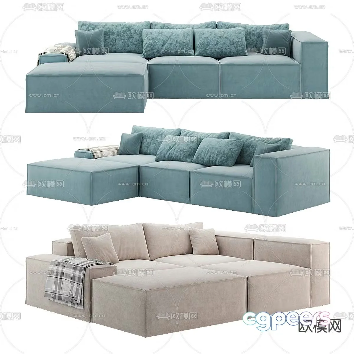 Corner sofa module sofa 3d model
