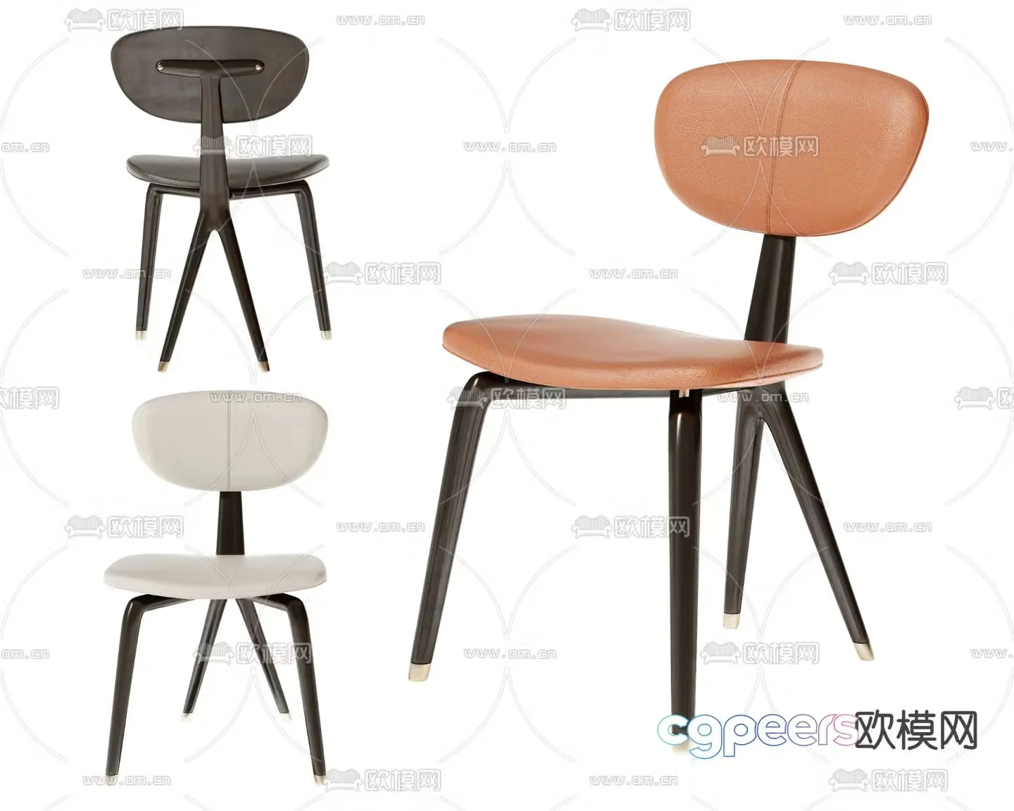 leather chair dining chair 3d model