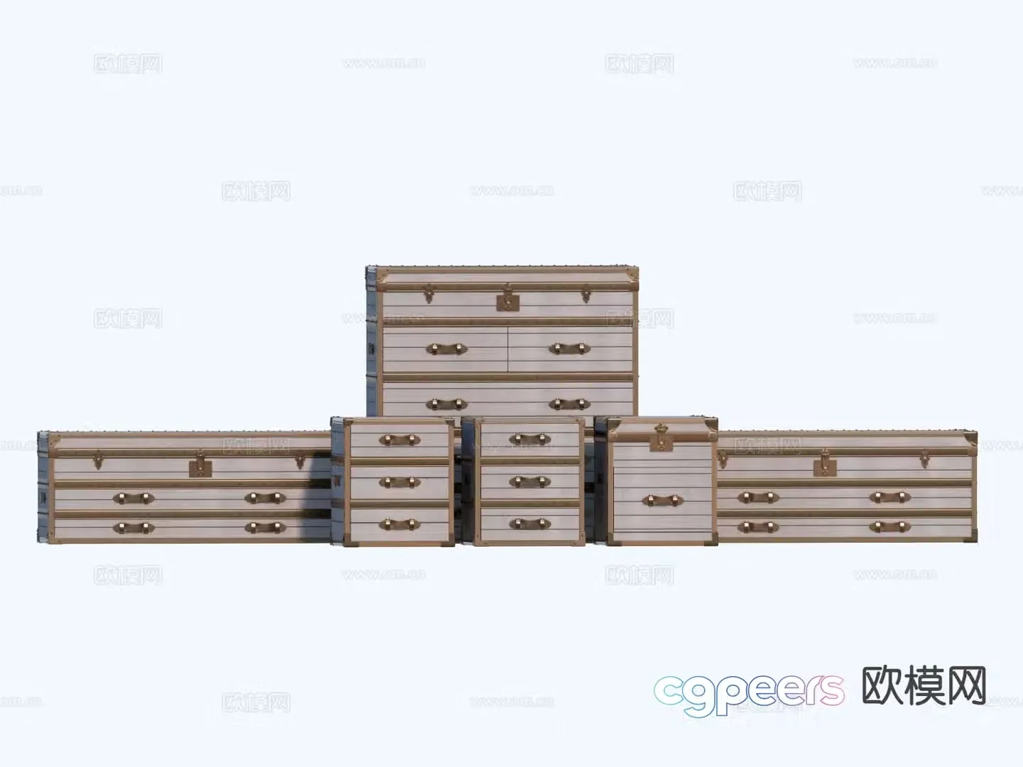 European lock box storage box container 3d model