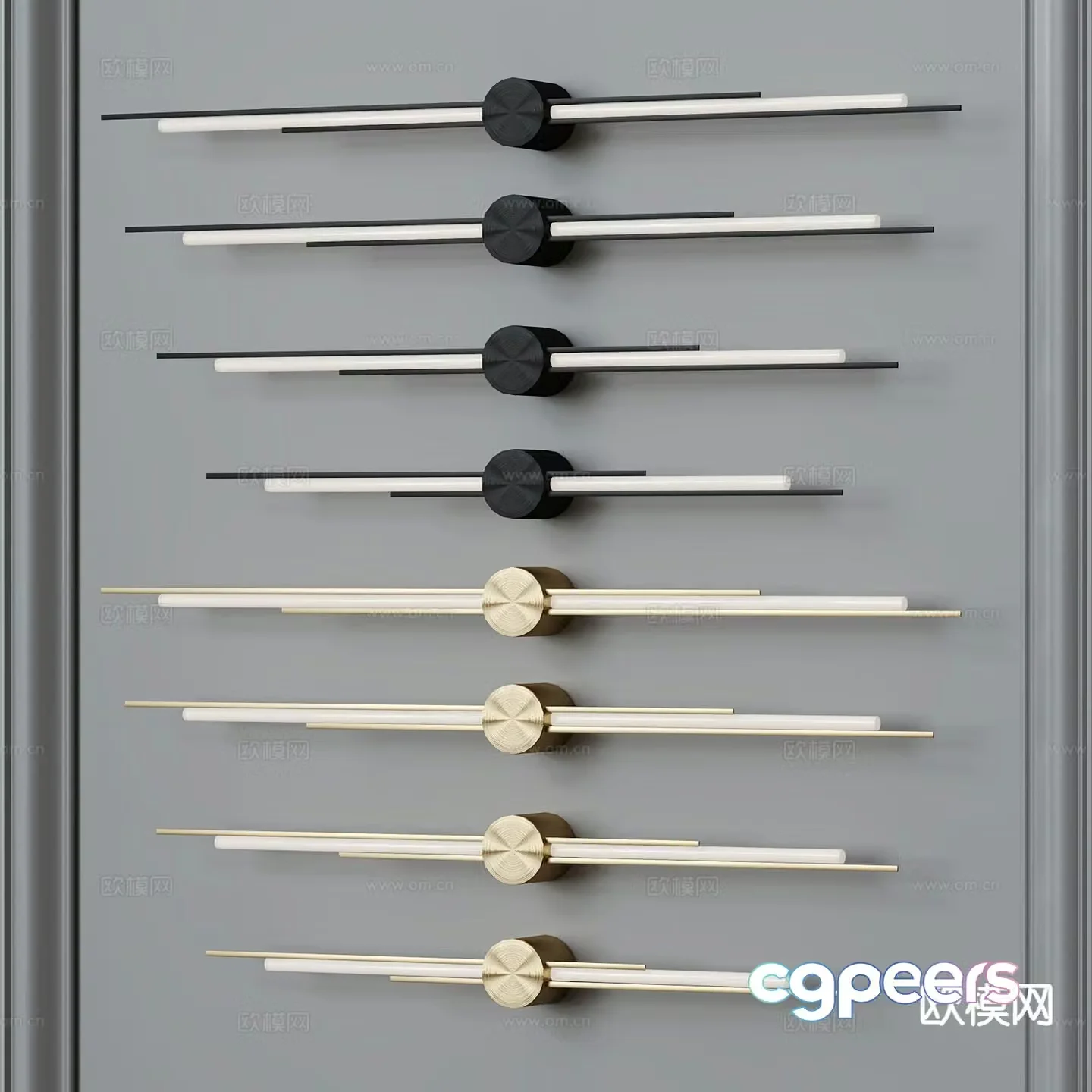 Modern long wall light metal wall light 3d model