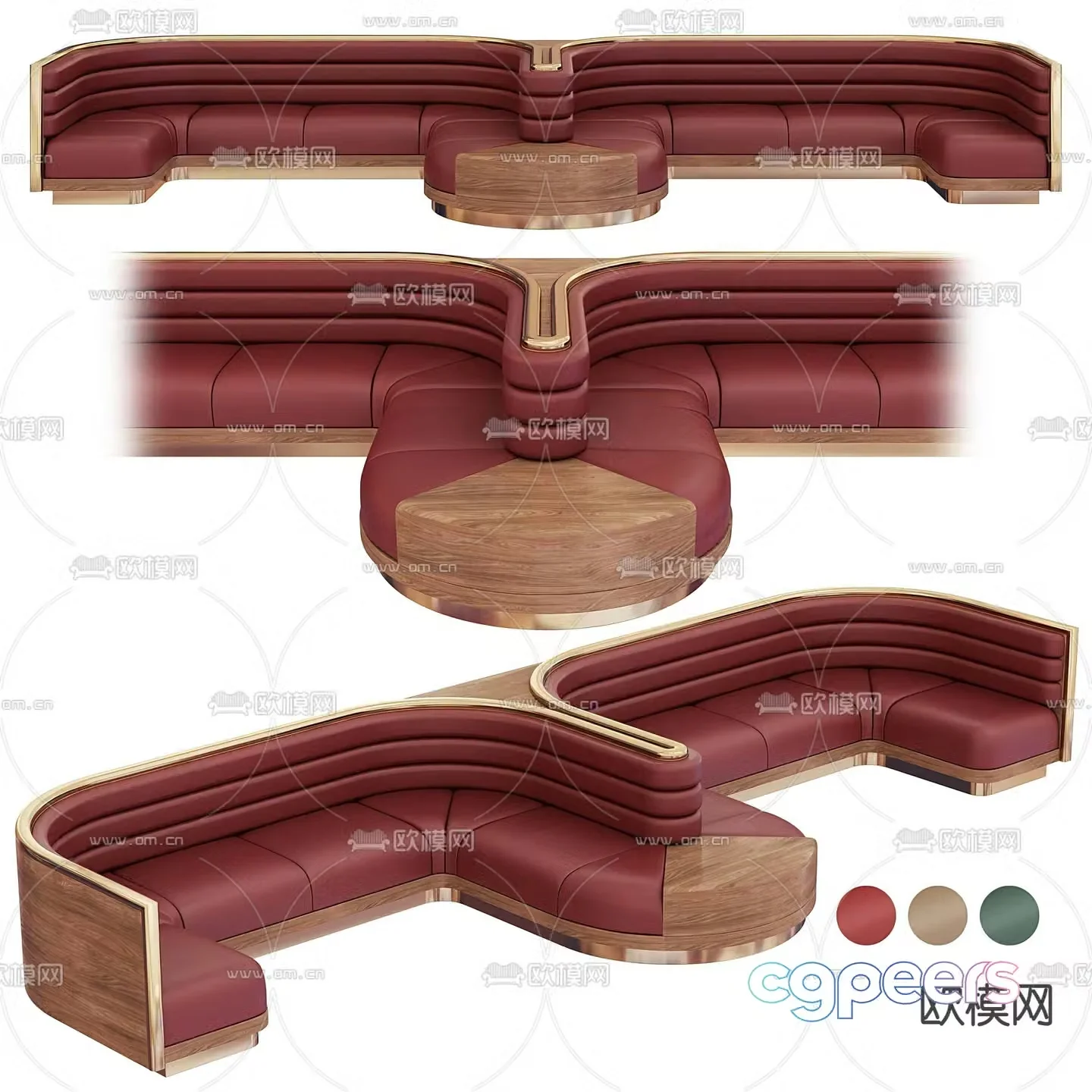 3d model of booth sofa