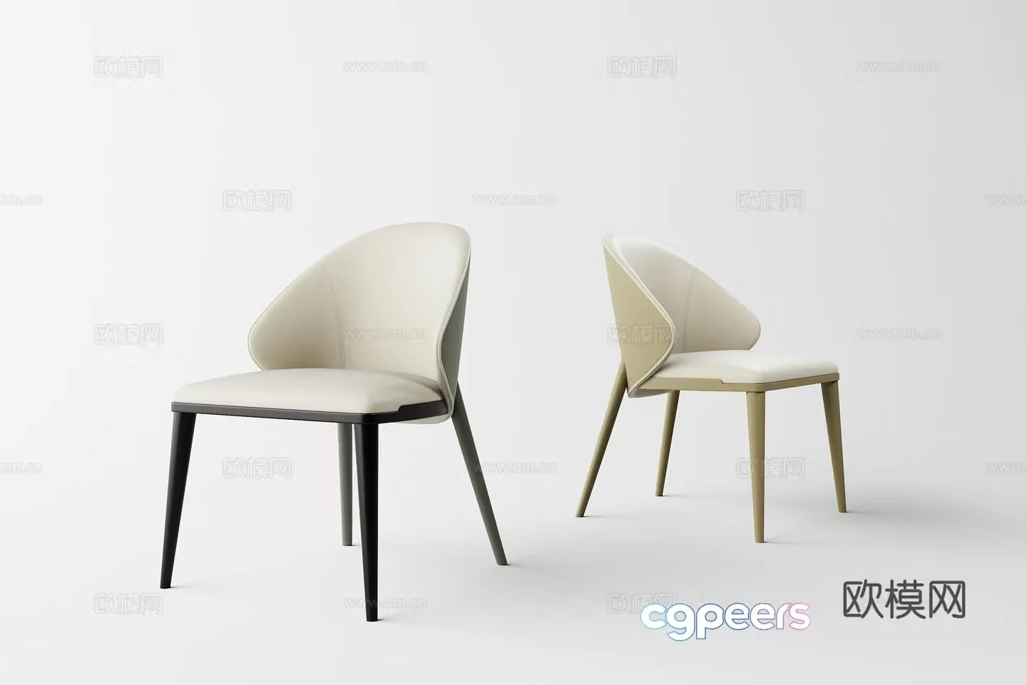 Modern simple single chair 3d model