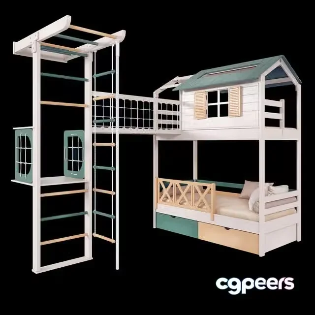 3ds Max Free – Baby bed and playground