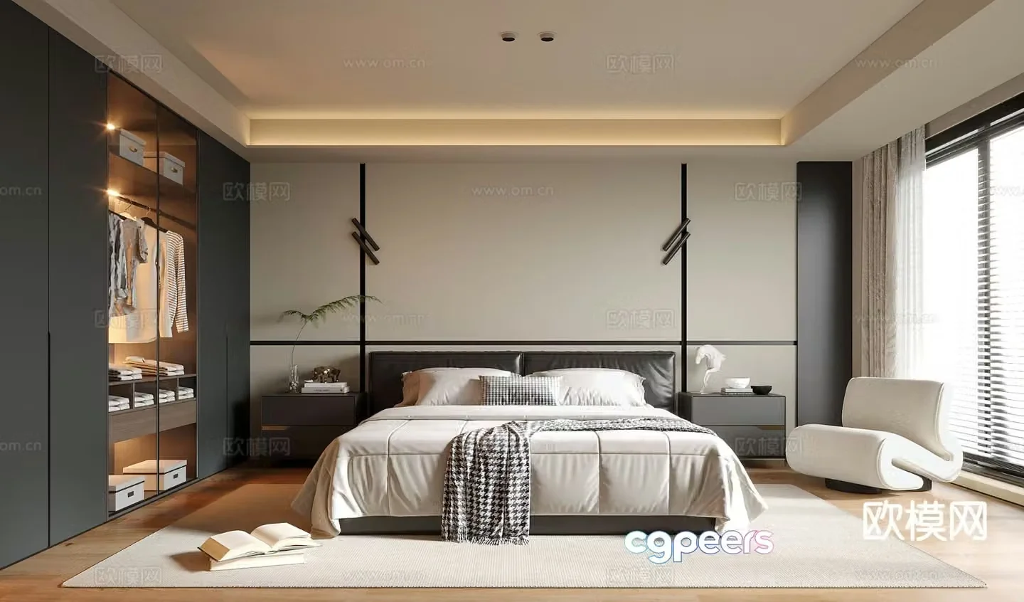 Modern bedroom master bedroom 3d model