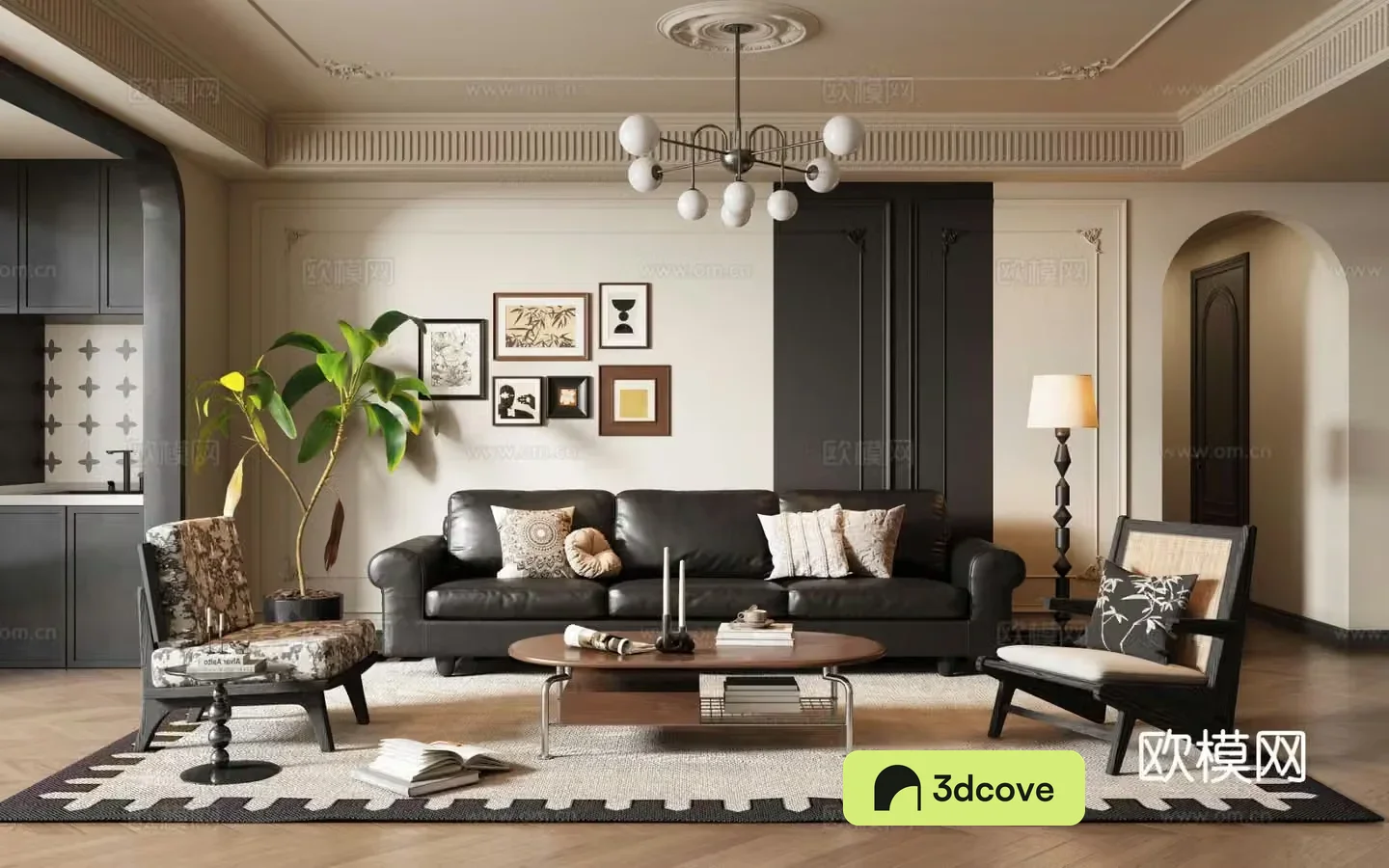 French retro living room
