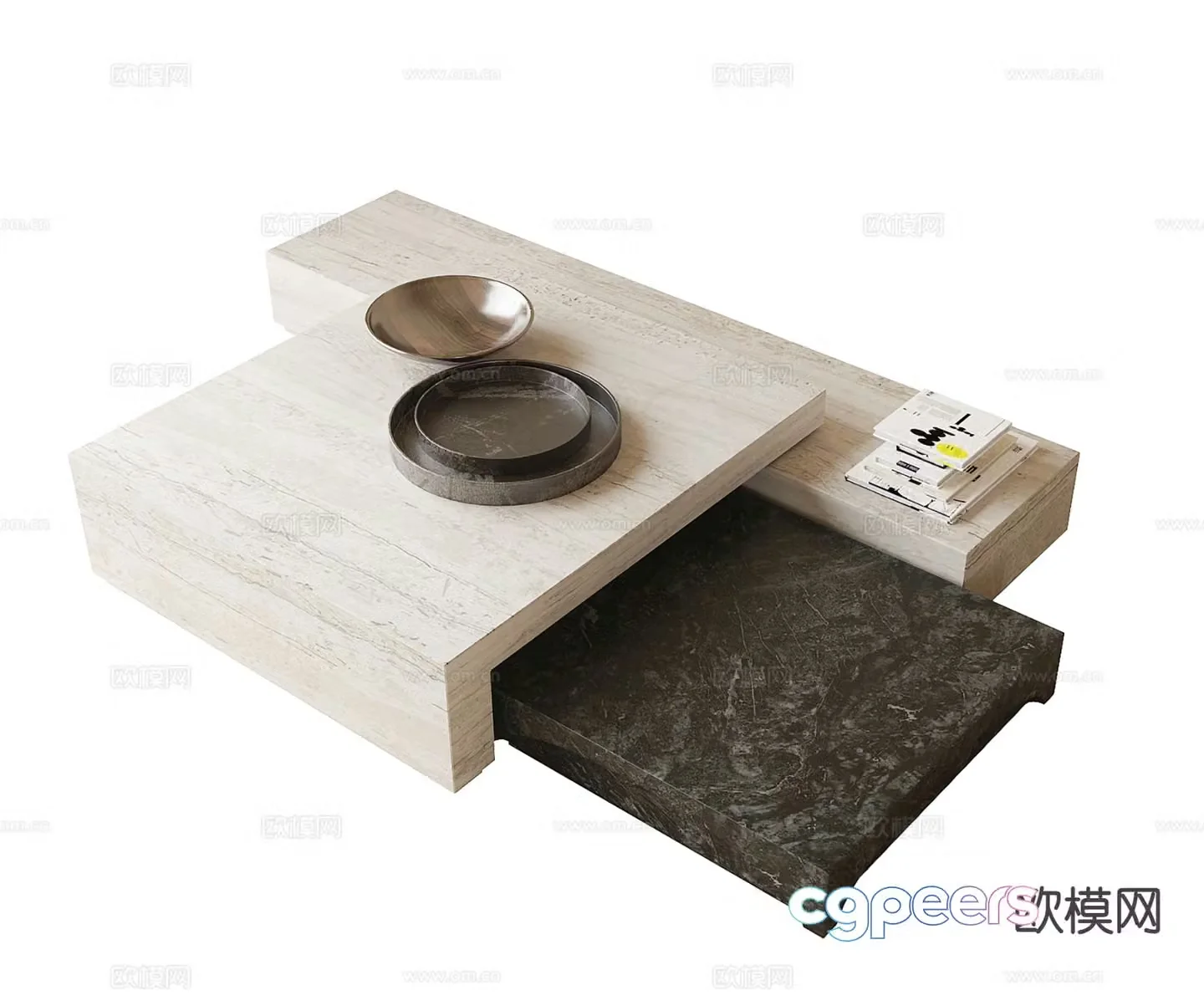 Log style coffee table 3D model