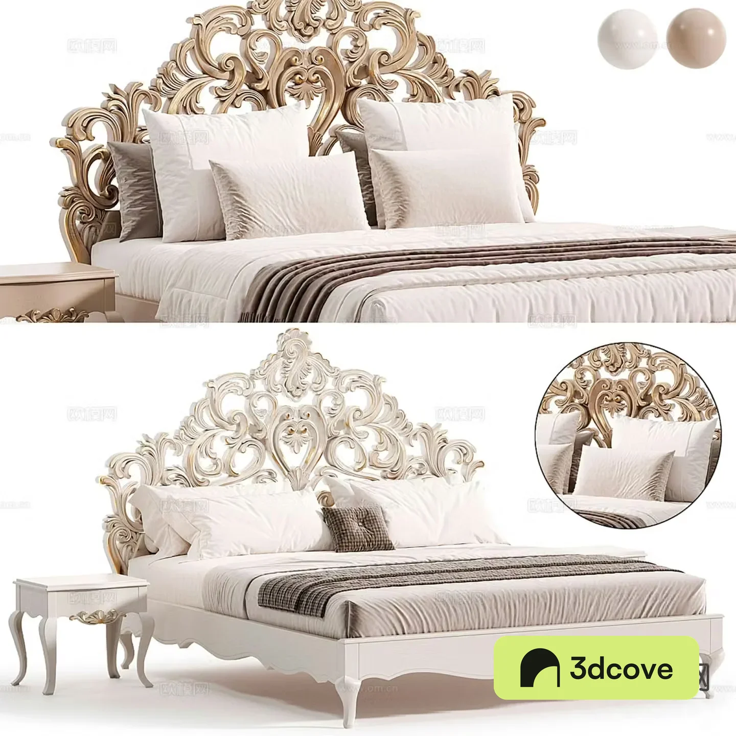 Simple European double bed