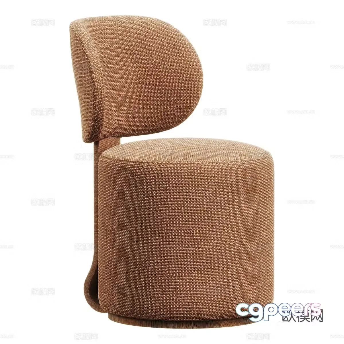 New Chinese style fabric round stool makeup stool 3D model