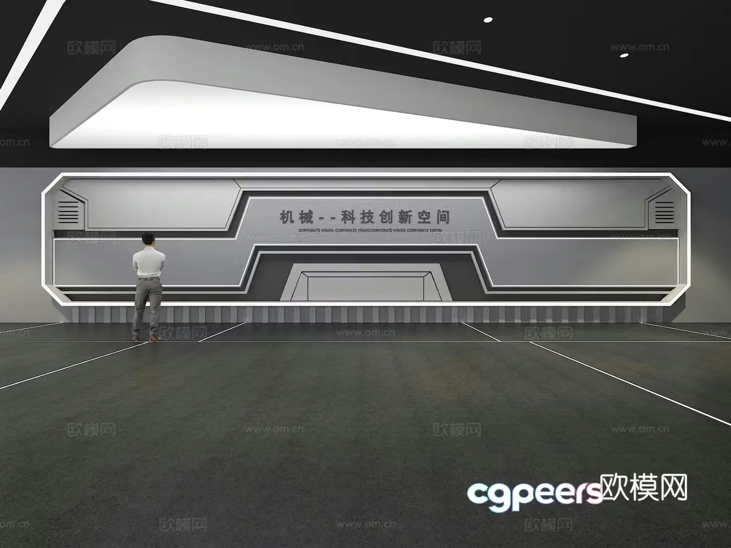 Cultural wall Corporate culture wall Display wall Theme wall Exhibition hall Campus culture Corridor 3D model