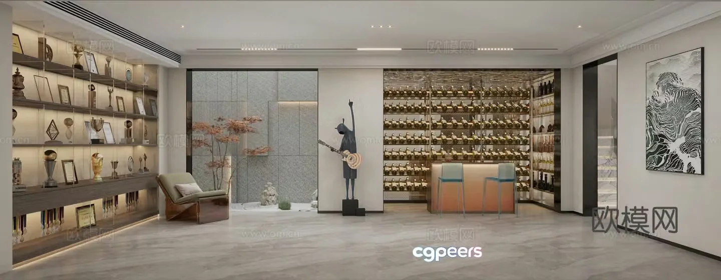 Basement Wine Cellar Wine Cabinet 3D Model