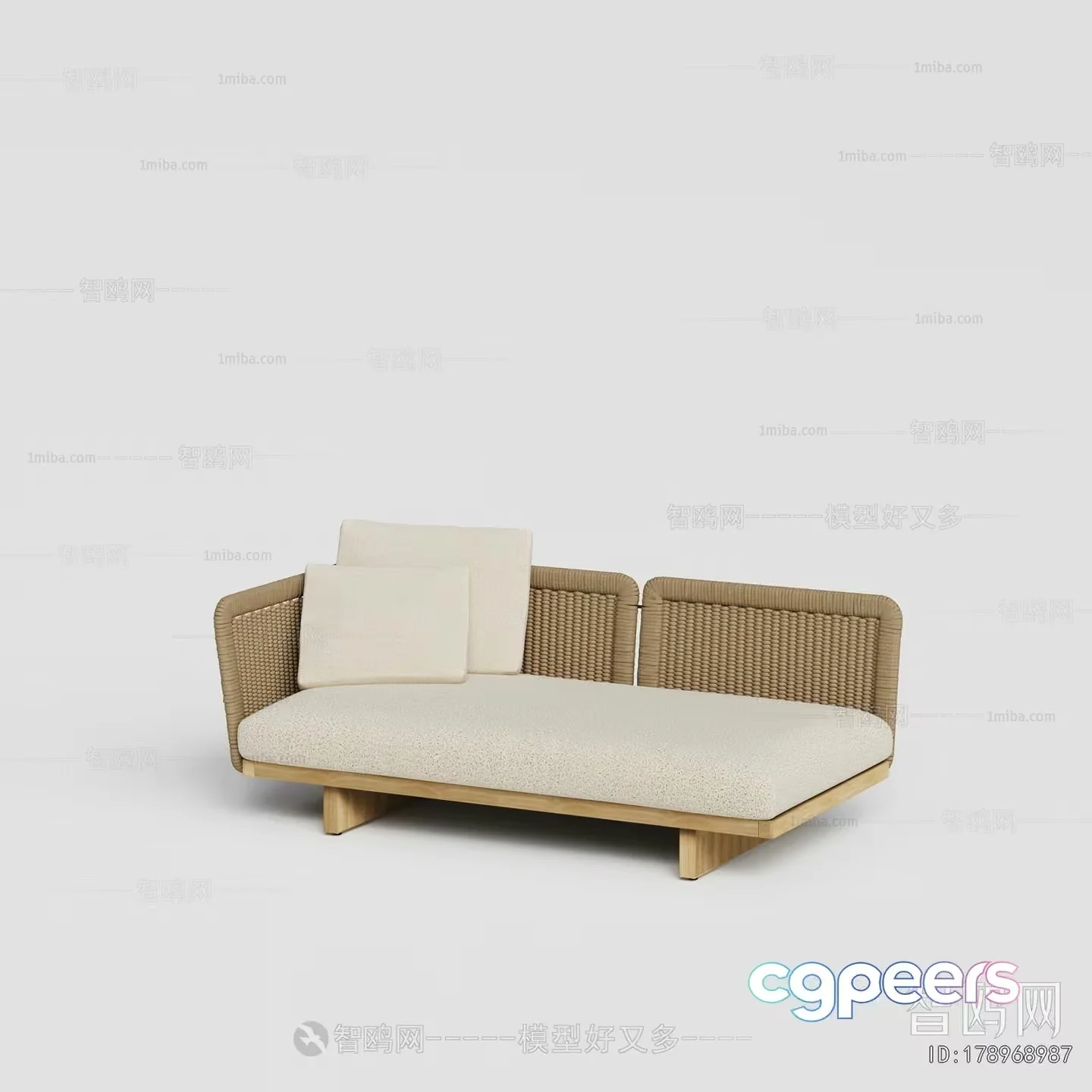 A Beige Couch 3D Model – 16779 – VRAY Render