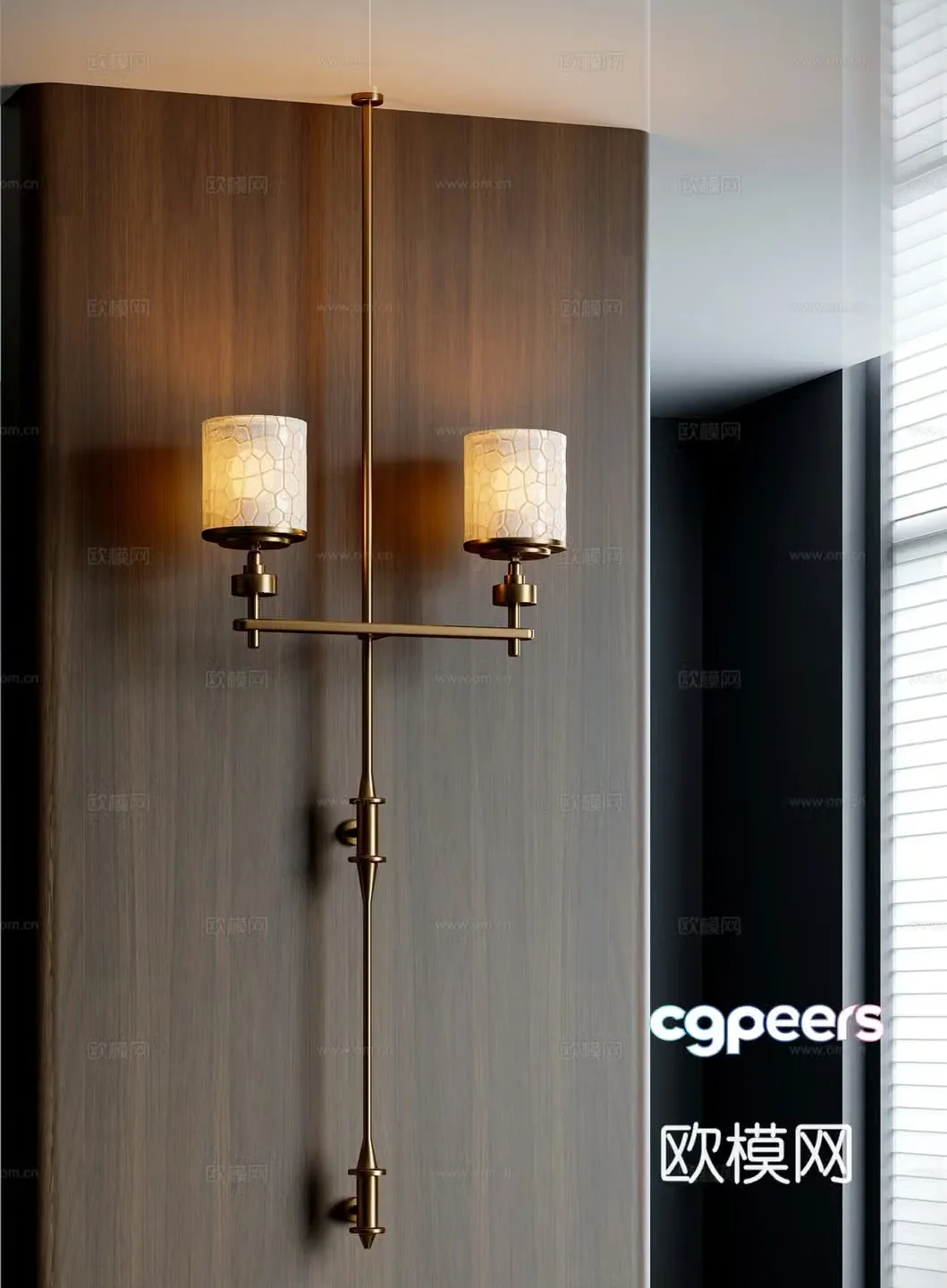 Retro all copper wall lamp 3d model
